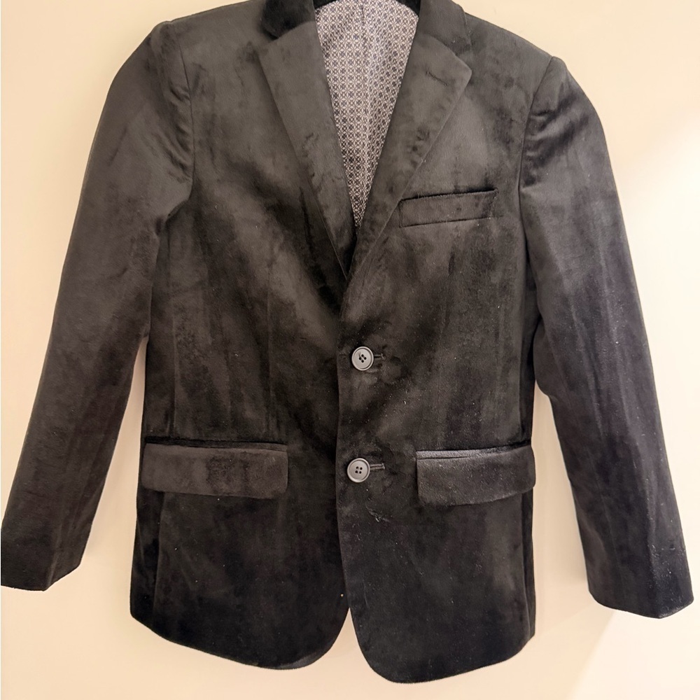 Classic Black Youth velvet Blazer 0127